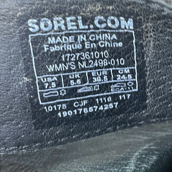 Sorel Women’s Torpeda Slide II Black Leather and SuedeSlip On Sandal,  7.5 - Picture 8 of 10